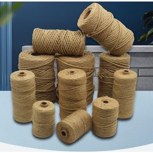 5mm Jute Fabric Rope Hemp Twisted Cord Macrame String Twine Roll DIY Handmade Basket Garden Craft Decoration Gifts Pet Scratch