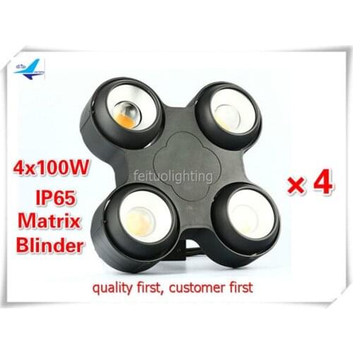 E-(4/lot) led stage wedding lights 4x100W audience cob dmx led blinder light outdoor ip65