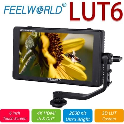 FEELWORLD LUT6 6 Inch portable monitor hdmi 2600nits HDR/3D LUT Touch Screen DSLR Camera Field Monitor with Waveform