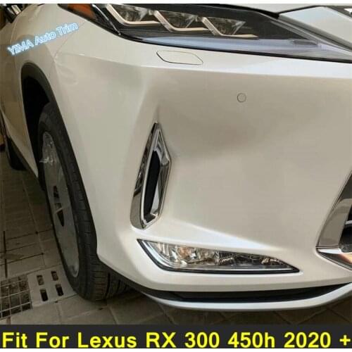 Lapetus Auto Styling Chrome Front Fog Lights Lamp Foglights Eyebrow Frame Cover Trim Fit For Lexus RX 300 450h 2020 ABS