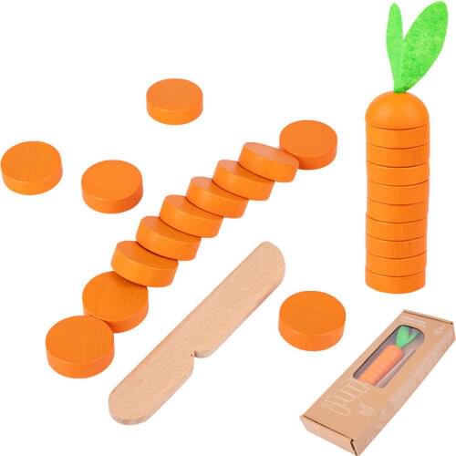 Wooden Cutting Vegetables Fruits Educational Toy Simulation Carrot Cutting Fruit Elimination Game Pretend Play Toys For Children