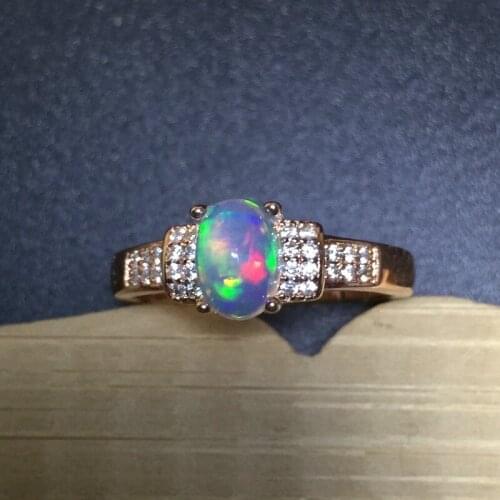 Natural Fire Opal Stone Solid Silver 925 Thin Band Rings Women Real 925 Sterling Silver Jewelry