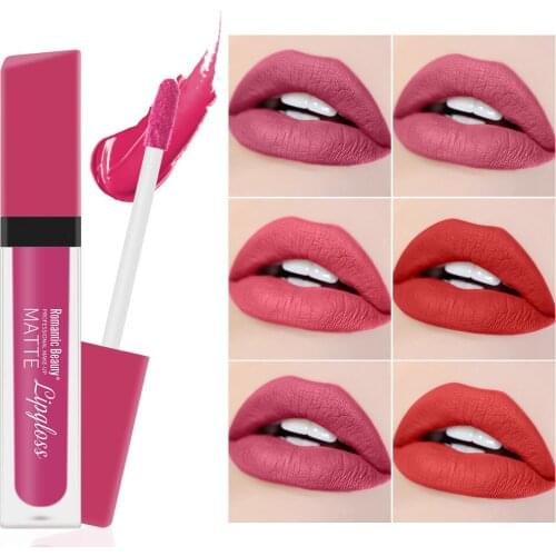Red Velvet Matte Glossy Lip Gloss Waterproof Fog Surface Non Sticky Pink Lipstick Private Label Women Fashion Makeup