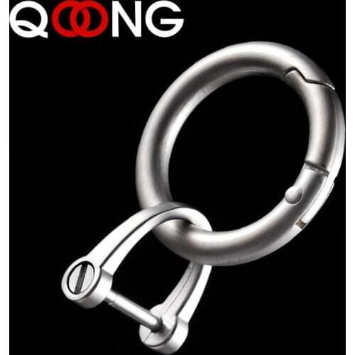 QOONG Circle Round Carabiner Camping Spring O-Ring Buckles Snap Clip Hook Keychain Handbags Snap Hooks Outdoor Key Chain Y68