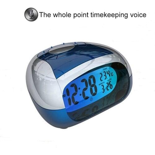 Hot Alarm Clock Snooze LED Digital Mini Alarm Clock Wake Travel Bedroom Electronic Led Table Desk Voice Talking Alarm Clock Gift