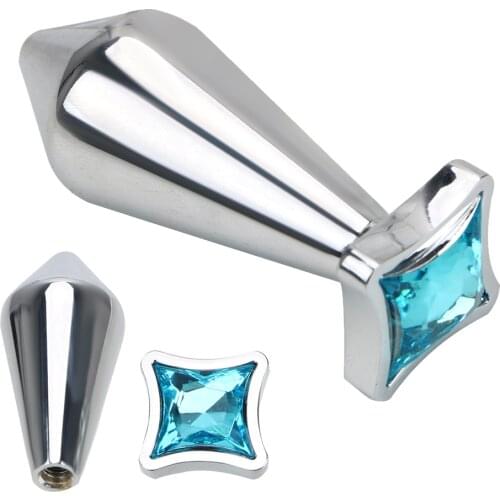 Prostate Massager with Crystal Diamond Anal Sex Toys For Couples Metal Anal Plug Adult Products Smooth Butt Plug Erotic