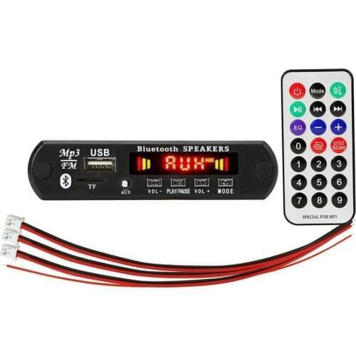 MP3 Wireless Bluetooth 5.0 5V 12V Decoder Board Car Audio USB TF FM Radio Module Color Screen MP3 Player With Remote Control