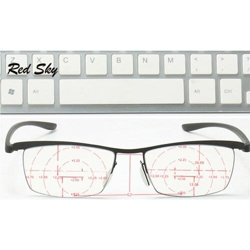 Anti Blue Progressive Multifocal Presbyopia Glasses Unisex 360 Degree Ring Focus Reading Glasses +1.00+1.50+2.00+2.00+2.50+3.00