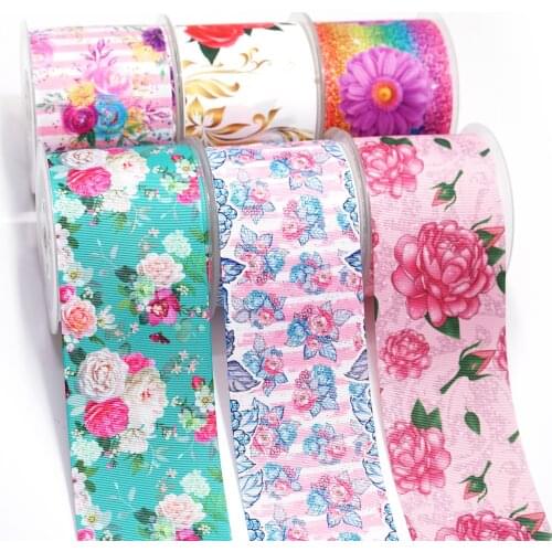 Cartoon Grosgrain/Satin Ribbon Flowers Printed Ribbon For Crafts Decoration Bow 10Yards 31972