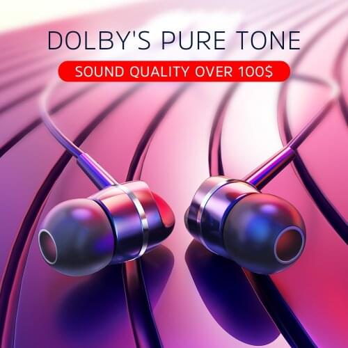 In-Ear Headphones For Xiaomi Earphone For Phone Stereo Bass Headset Metal Wired Earphone HiFi Headphones Mic for huawei