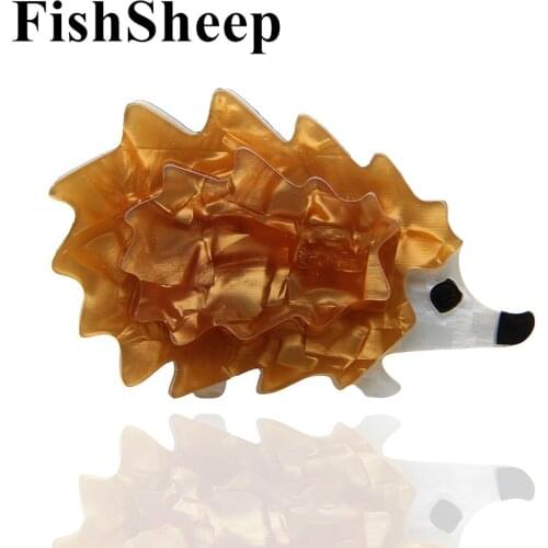 FishSheep New Acrylic Hedgehog Brooch For Women And Kid Lovely Resin Animal Pins And Brooches Corsage Bouquet Accessories Gifts