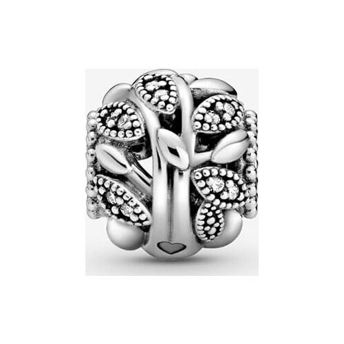 Mothers Day Gift 925 Sterling Silver Beads Openwork Mother Tree Charm fit Original Pandor Bracelets Women DIY Fashion Jewelry