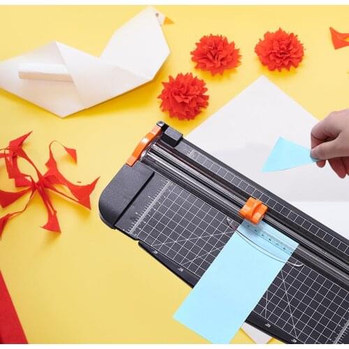 Portable A4 Paper Cutter 12.2 Inch Cut Length Desktop Paper Trimmer with Security Cutter Head Side Ruler for Craft Paper Photos