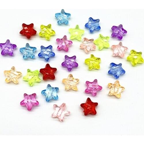 50pcs Star Transparent Plastic Beads for Jewelry Making Bracelet Necklaces Pendants DIY