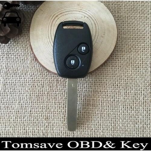 With ID46 Chip 433Mhz Car Alarm Remote Key Fob For Honda FIT JAZZ CRV 2 Buttons Car Ignition Remote Key