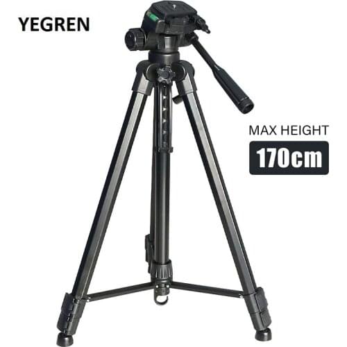 170cm Aluminum Alloy Tripod Digital Camera Base 1/4 in Mounting Thread Tripod Bracket for Monocular Binoculars Telescope