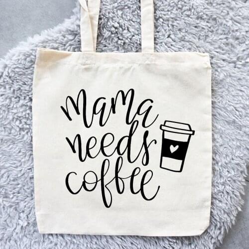 Diaper Bag Women Canvas Bag Mom Life Bags Reusable Shopping Tote Bag Nothing in This Bag Belongs to Me Coffee Print Travel Bag