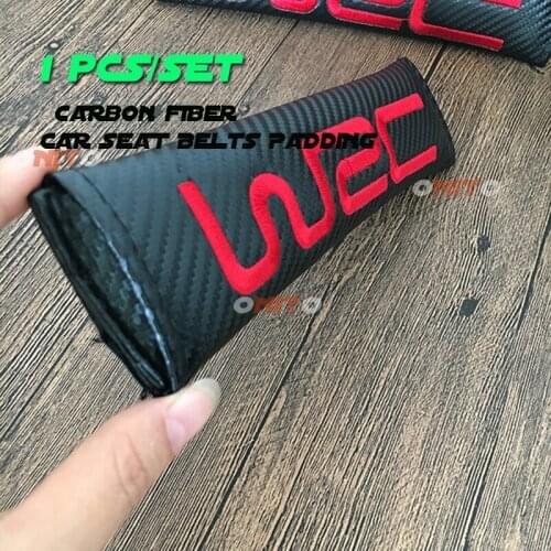 1pcs Auto Seat Belt Cover Car Styling Car Pads wrc emblem badge For Abarth 500 Stilo Ducato WRC Mitsubishi Kia Honda bmw
