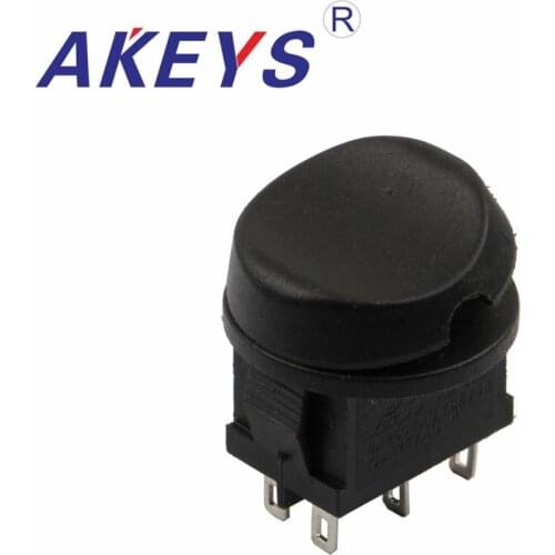 10PCS KCD1-206B 6P 6pin 3 position black rocker switch