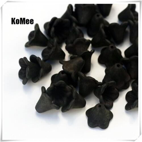 1000pcs/lot Fashion Beads 10x14mm Dull Polish Flower Beads Lily Frosted Charms Fit Making Popular Earring Necklace Bracelet Bead