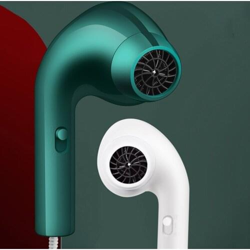 3 In 1 Portable Mini Hair Dryer Big Peas Shape Heating Cooling Electric Hair Blow Dryer Travel Student Household Appliances