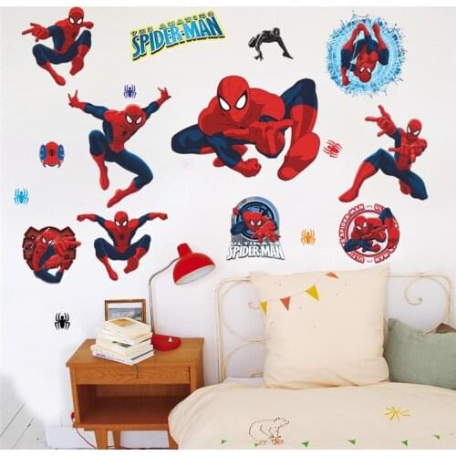 3d Spiderman wall stickers for kids rooms mural poster boys room decor fashion wall stickers bedroom decals