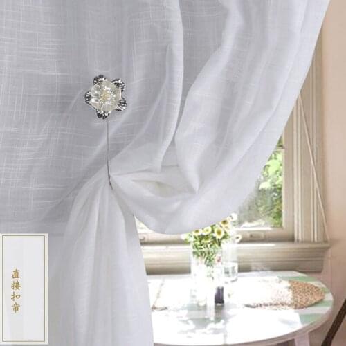 6Pcs/set Pearl Flower Window Curtain Buckle Curtain Tie Decoration Curtains Accessories Tieback U - shaped Curtain Hooks Hanger