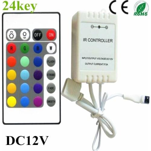 50pcs/lot DC12V 24 Keys IR Remote Controller for SMD3528 SMD5050 RGB LED Strip lights free shipping by fedex/dhl