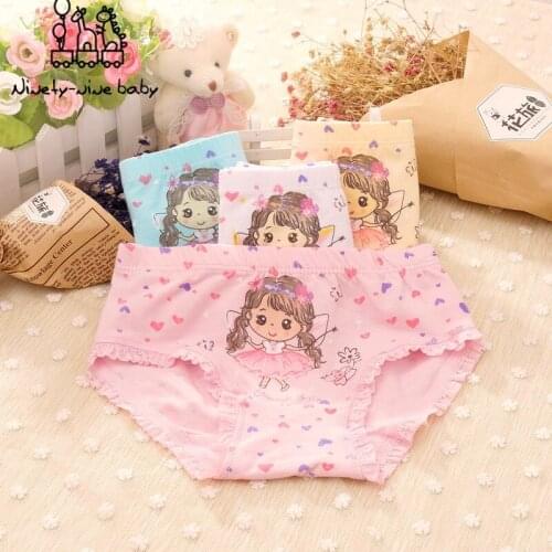 6pcs baby girls panties female child cotton underwear lovely cartoon printed underpanties kids breathable briefs baby clothing