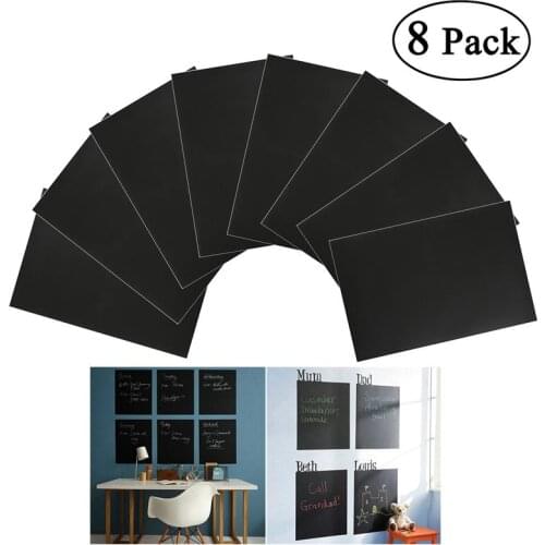 8pcs Chalkboard Blackboard Stickers Removable A4 Size Chalkboard Wall Sticker Decal with 1 Chalk Chalk Board Sticker Black Board