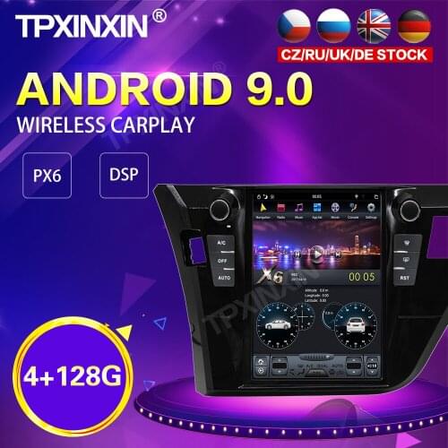 PX6 IPS Android 9.0 4+128G Tesla Style Car Radio For Toyota Corolla 2014 2015 2016 GPS Navi Stereo Recoder Head Unit DSP Carplay