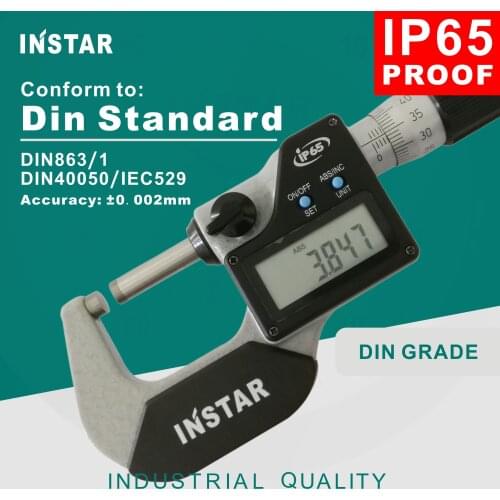 INSTAR Digital Micrometer IP65 Oil Proof 0-25mm 0.001mm DIN Standard Industrial Quality 25-50mm 50-75mm 75-100mm