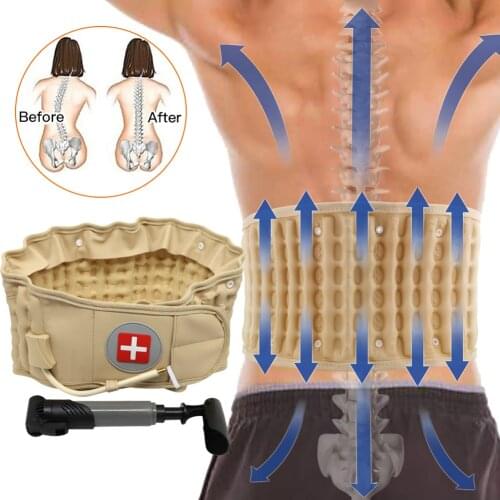 Back Decompression Waist Belt Lumbar Inflatable Traction Belt Massager Back Pain Relief Air Waist Support Brace Waist Protect