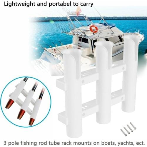 Fishing Rod Holder Bracket 3 Tube Rod Rack Plastic Fishing Rod for Boat Kayak Garage Storage or Truck Fishing Tools