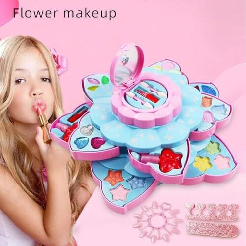 Children Makeup Set Non-toxic Washable Princess Cosmetic Baby Pretend Play Make Up Toys for Girls Kids Christmas Gift