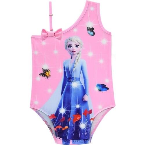 Disney Frozen Baby Girls Swimwear One Piece Children Cartoon Elsa Swimsuit Kids Bathing Suit Swim Beach Wear Clothes