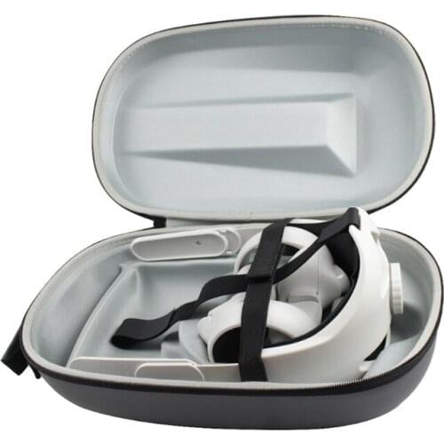 For oculus Quest 2 VR 2in1 PU Storage Bag & Adjustable Replacement Head Strap Q81F