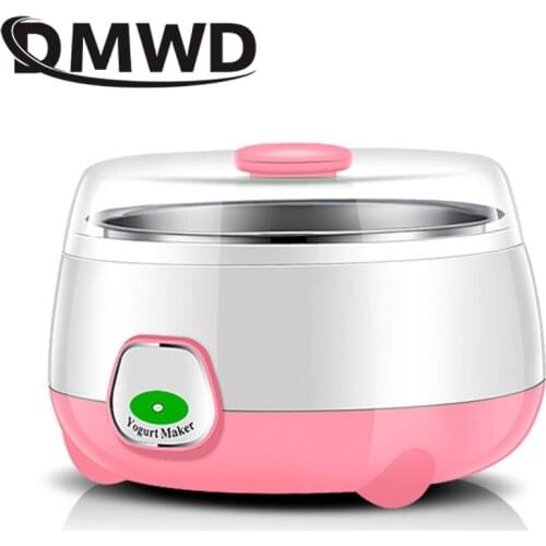DMWD Automatic Electric Yogurt Maker 0.8L Stainless Steel Liner Container Natto Rice Wine Fermenter DIY Leben Yoghourt Machine