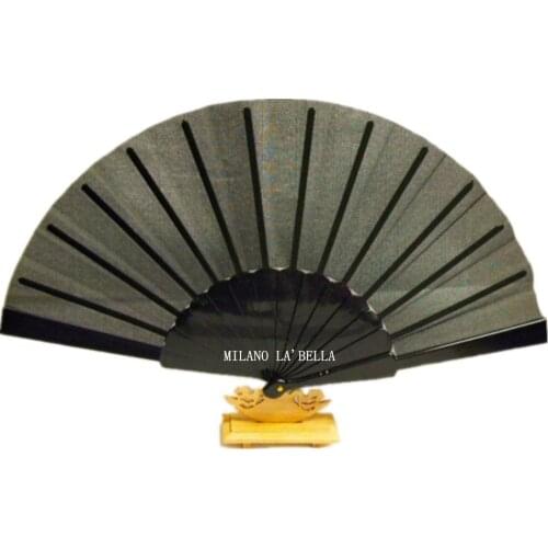 [ Fly Eagle ] BLACK HAND FAN FOR WEDDING FAVOURS PARTY FANCY DRESS CHILDREN FABRIC PLASTIC HOLIDAY