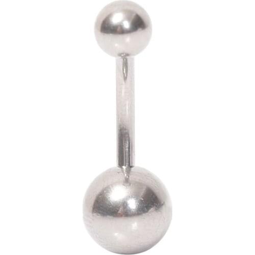 G23 Titanium Double Sides Internally Threaded Plain Ball Belly Ring Piercing