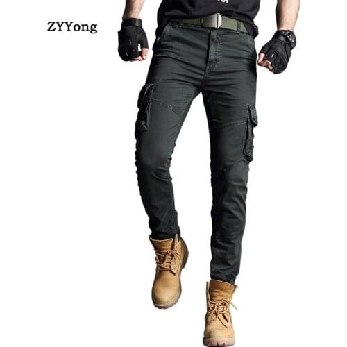 ZYYong Urban Tactical Overalls Mens Combat Special Police Army Pants Cotton Wear-Resistant Comfortable Mens Casual Trousers
