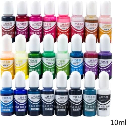 24 Colors Crystal Epoxy Pigment UV Resin Dye DIY Jewelry Colorant Art Crafts Coloring Drying Color Mixing Liquid Decor