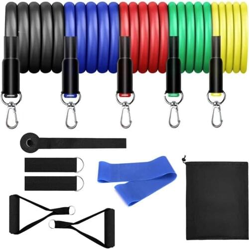 12 Pcs/Set Latex Resistance Bands Crossfit Training Exercise Yoga Tubes Pull Rope,Rubber Expander Elastic Bands Fitness with Bag