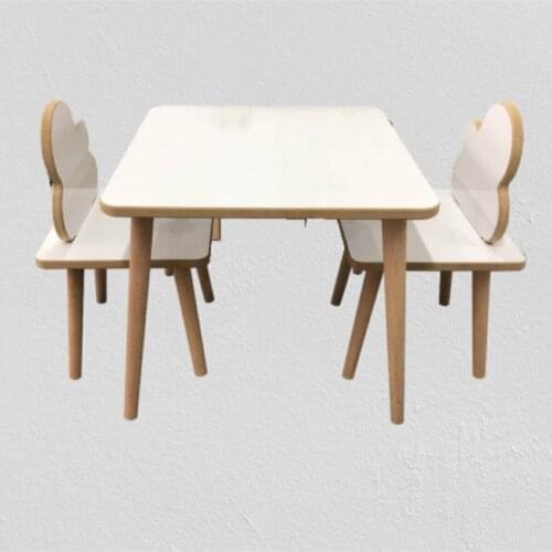 Summer-clear Surface Wooden Child Desk Chair Set-child Game Table-activity Table-desk