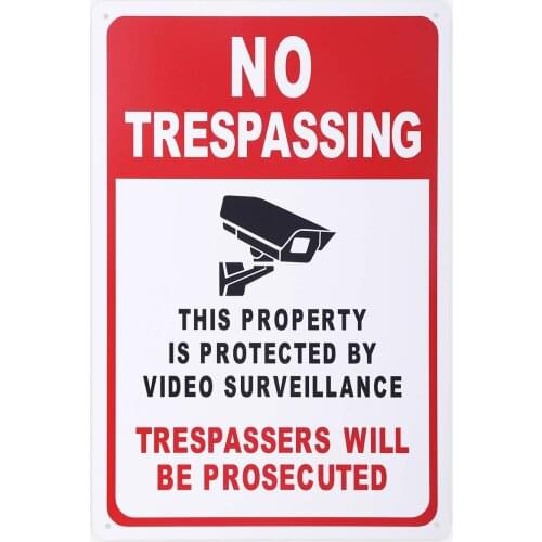 Metal Tin Signs No Trespassing Rustic Pin Up Poster Plaque Pub Wall Decor