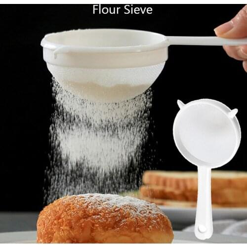 Reusable Handheld Plastic Screen Mesh Tea Leaf Oil Strainer Flour Sieve Colander Coffee Filter Baking Tool Kitchen Accessories