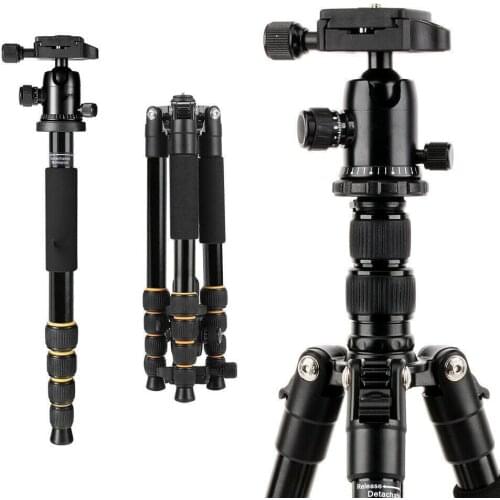 Mobile Phone Bracket Tripod Holder Monopod Portable Aluminum Travel Flexible Ballhead For Zomei Q666 DSLR Camera For Live