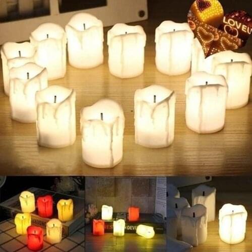 6/12Pcs Electronic Candles Light Candles Lamp Set LED Tealight Romantic Flameless Votive for Wedding Birthday Party Home Decor