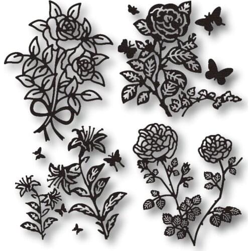 2021 fresh flower metal cutting mold decoration background scrapbook greeting card crafts blade punching photo album template