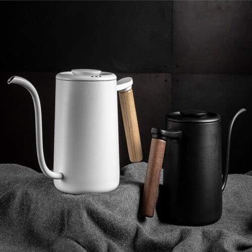 New item Tiffany blue&Baby pink Maccaron color 700ml high quality coffee pot wood handle coffee pitcher